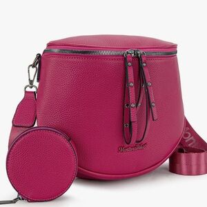 Pink Crossbody Bag with Coin Pouch